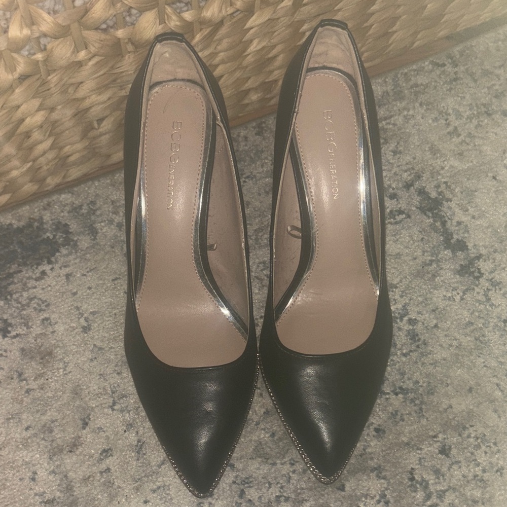 BCBGeneration Black Pointed Toe Heels